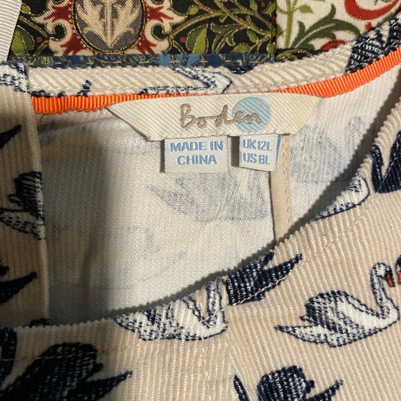 Boden 🦢🦢Amber Dress in Swan Corduroy Size 8L - Picture 8 of 9